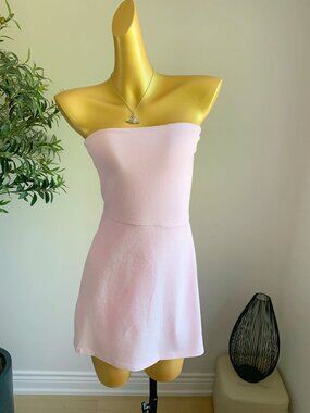 Forever 21 Baby Pink Strapless Romper Skort Size M NWT